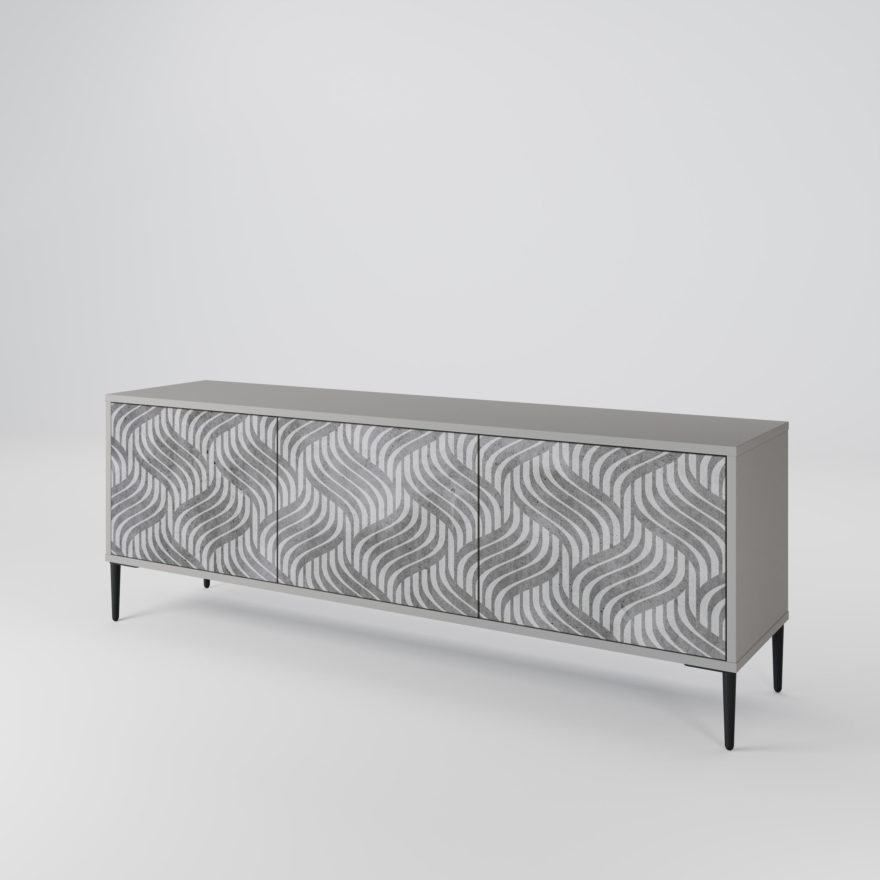 CONCRETE MOVEMENT Móvel de TV com 3 Portas em Acabamento Cinzento