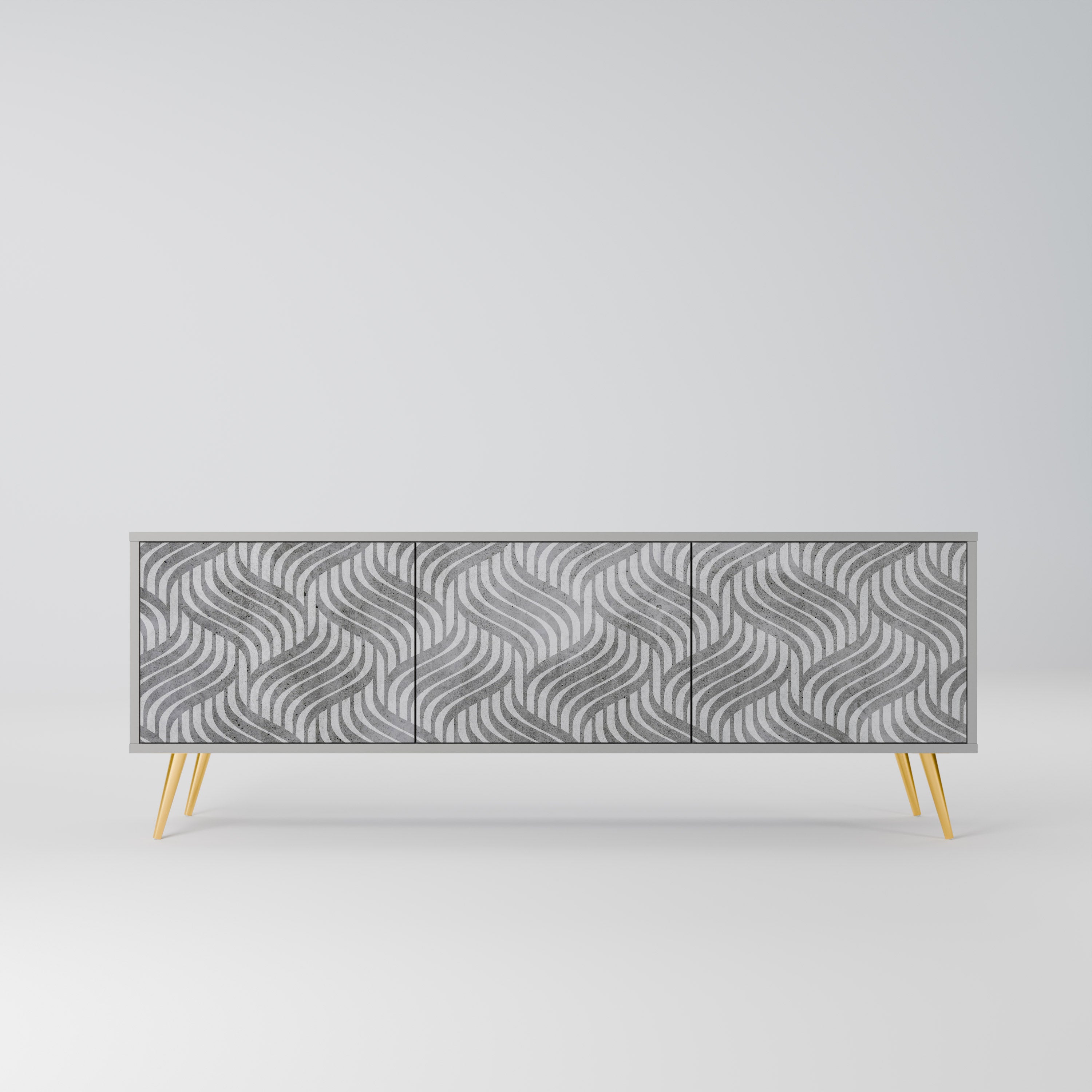 CONCRETE MOVEMENT Móvel de TV com 3 Portas em Acabamento Cinzento