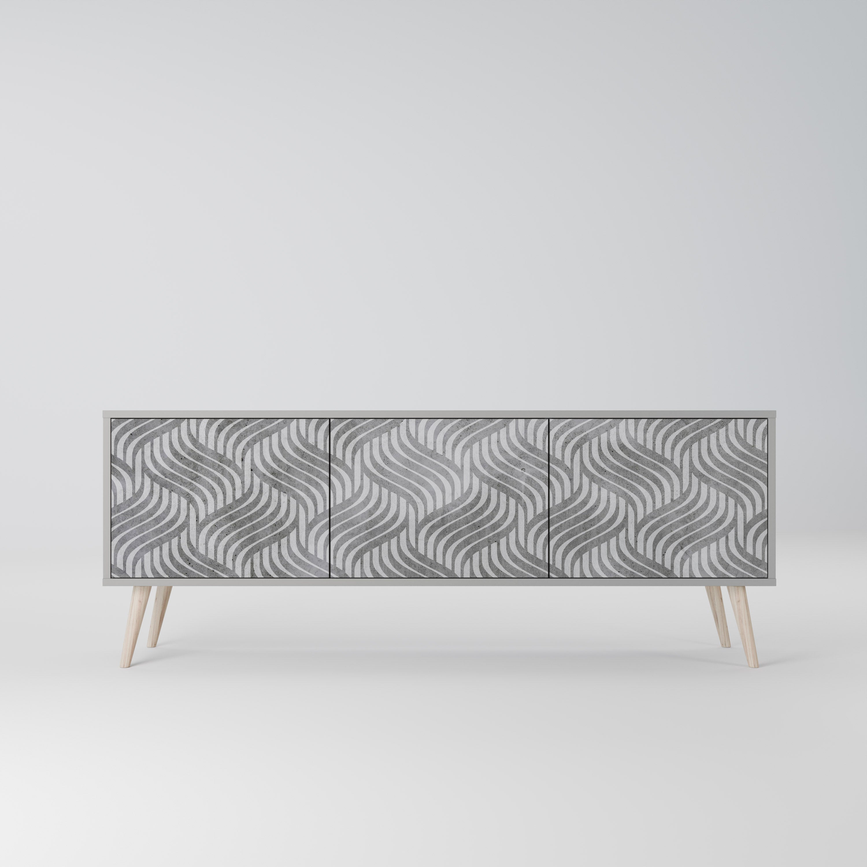 CONCRETE MOVEMENT Móvel de TV com 3 Portas em Acabamento Cinzento