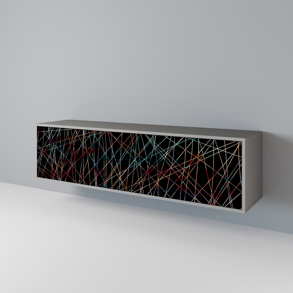 LUMINOUS SNARE 3-Door TV Stand in Grey Finish