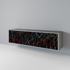 LUMINOUS SNARE 3-Door TV Stand in Grey Finish