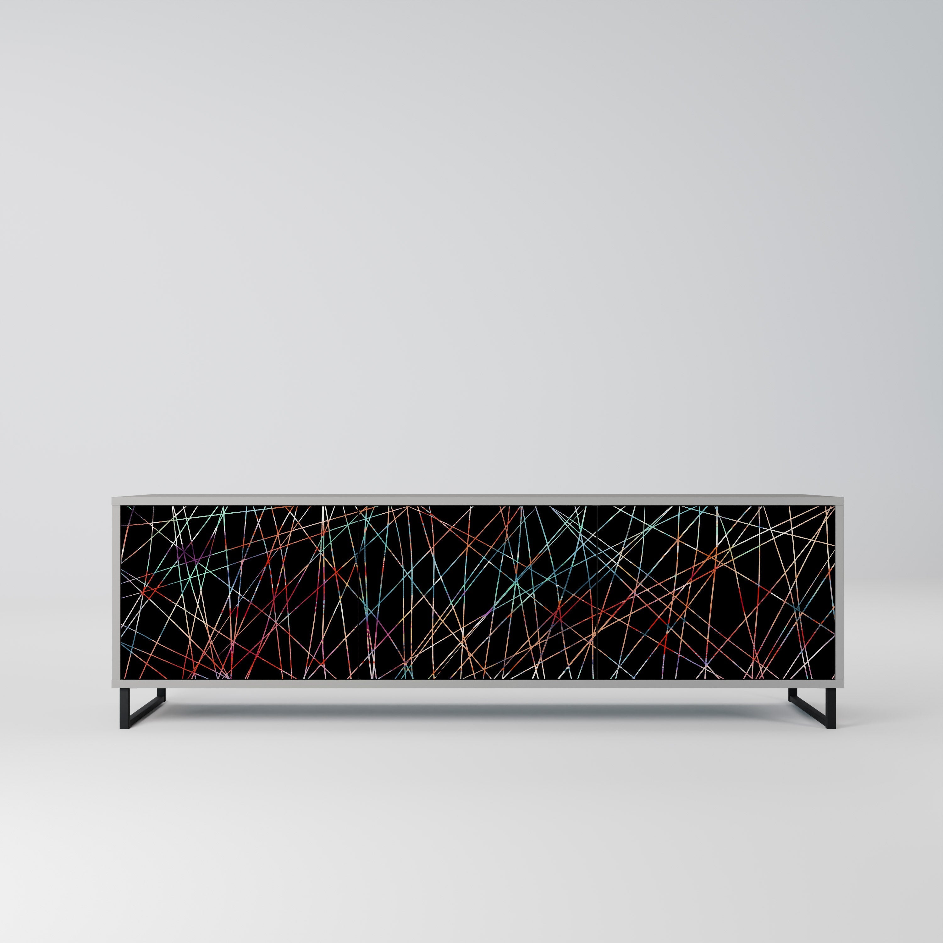 LUMINOUS SNARE Móvel de TV com 3 Portas em Acabamento Cinzento