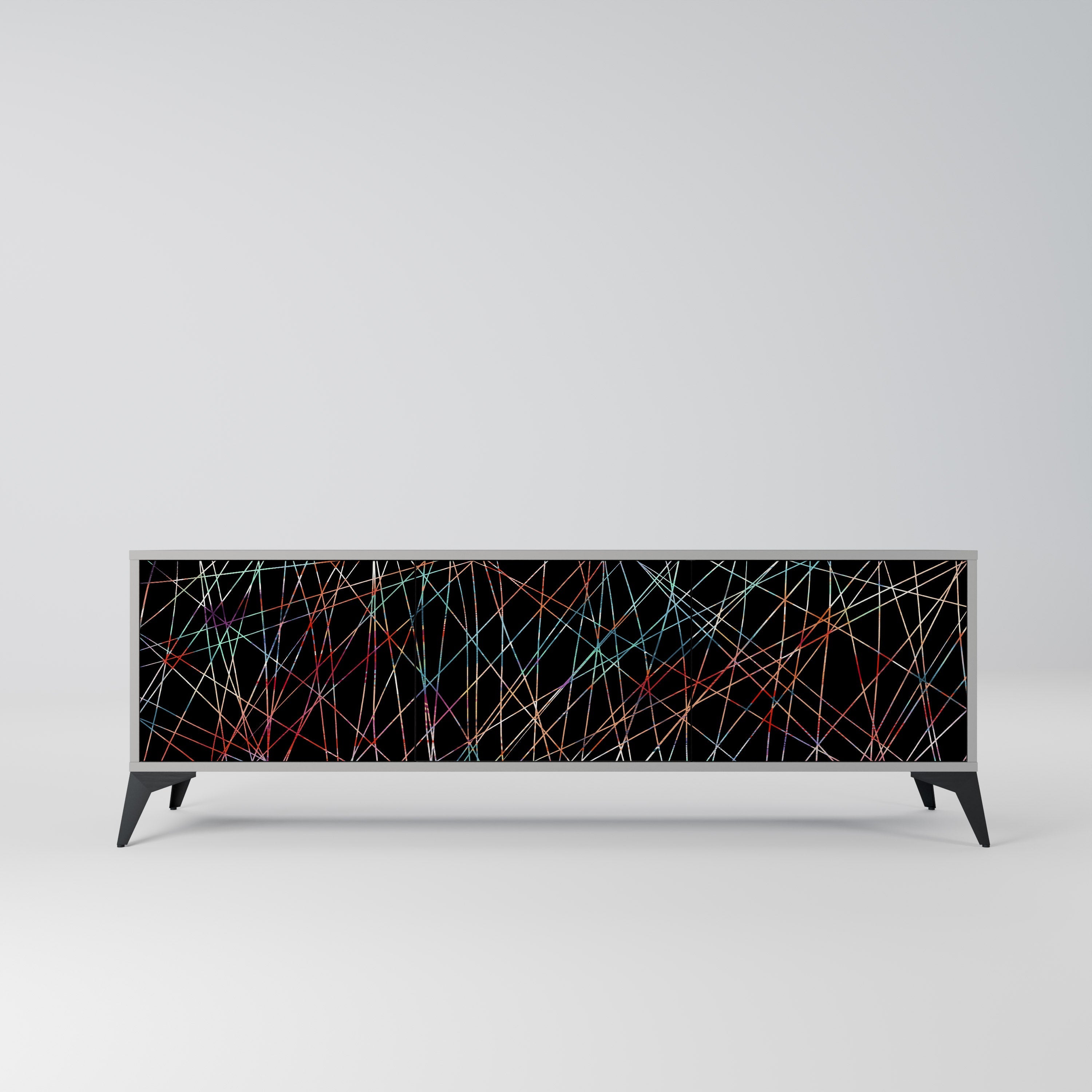 LUMINOUS SNARE Móvel de TV com 3 Portas em Acabamento Cinzento