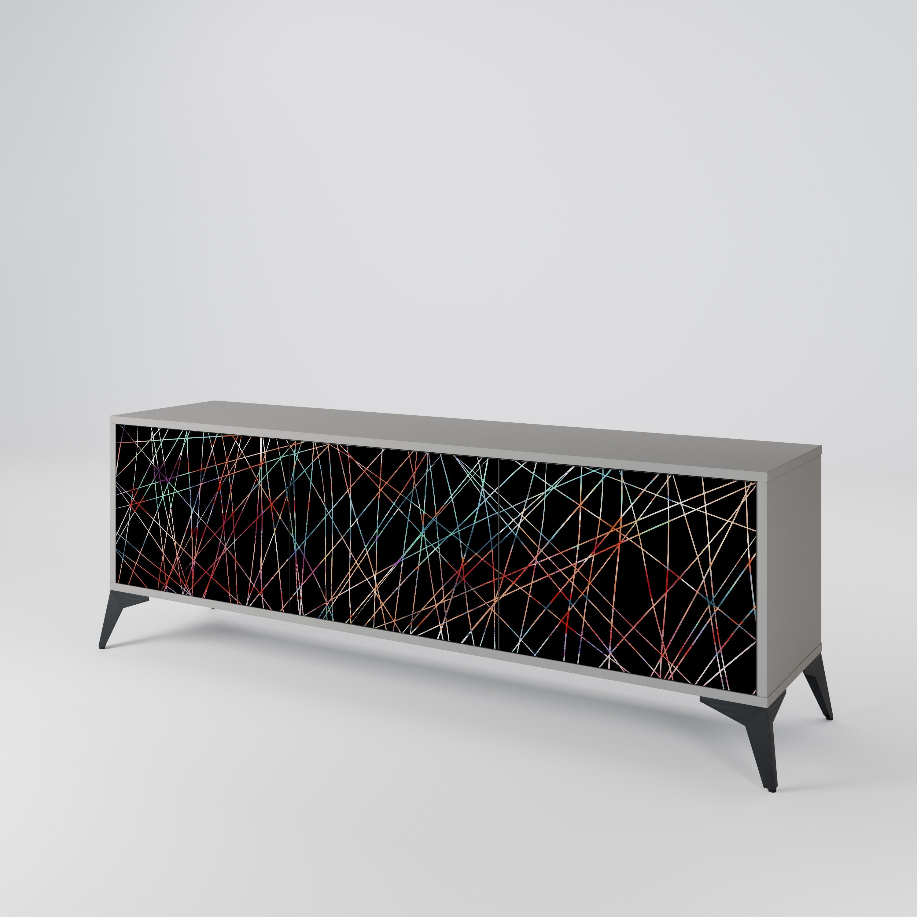 LUMINOUS SNARE Móvel de TV com 3 Portas em Acabamento Cinzento