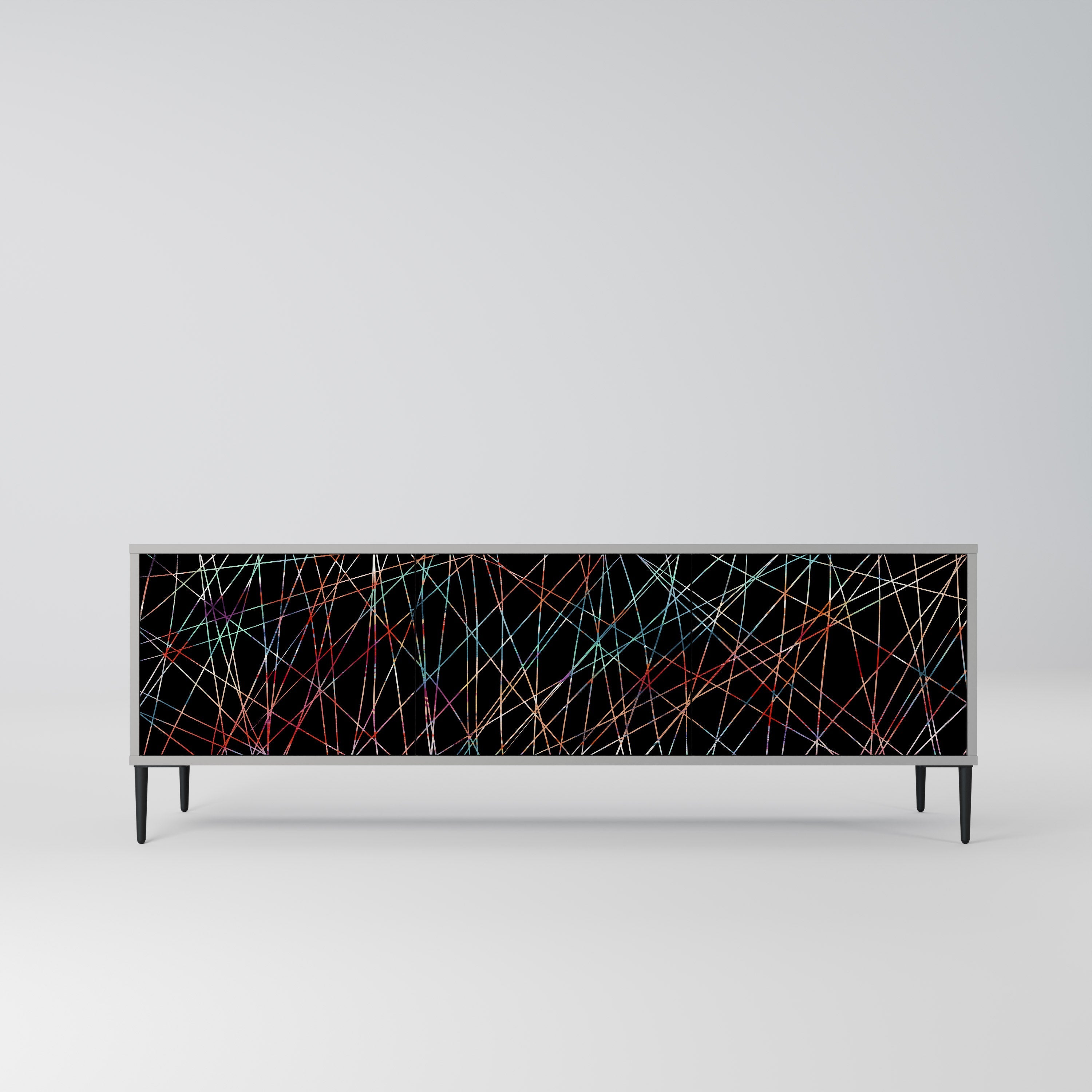 LUMINOUS SNARE Móvel de TV com 3 Portas em Acabamento Cinzento