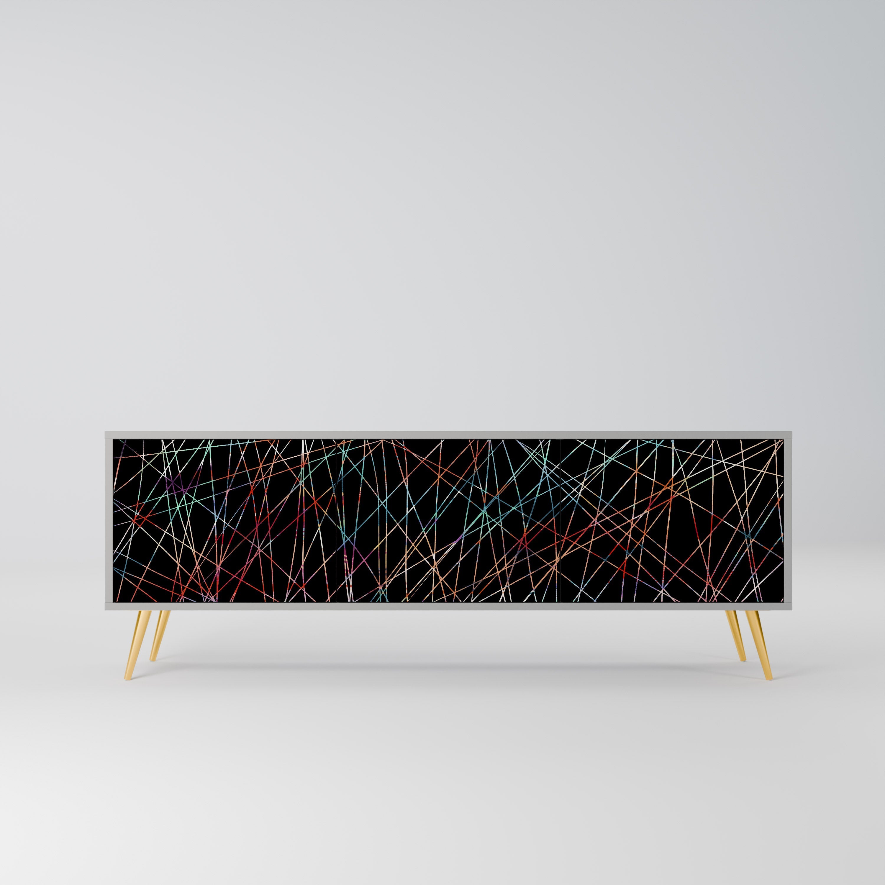 LUMINOUS SNARE Móvel de TV com 3 Portas em Acabamento Cinzento