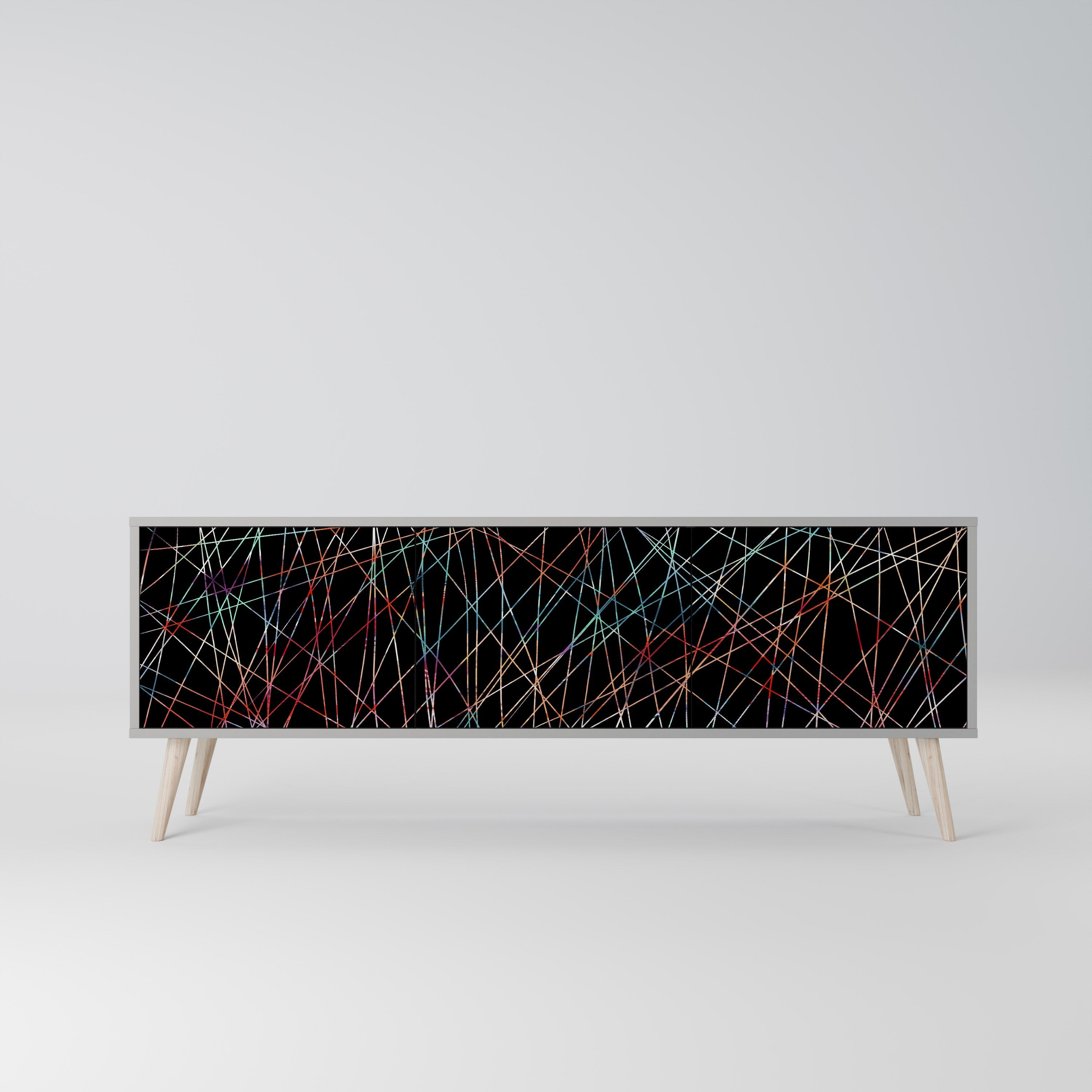 LUMINOUS SNARE Móvel de TV com 3 Portas em Acabamento Cinzento