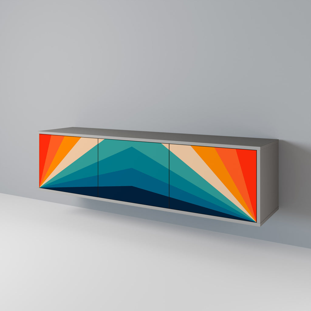 PRISM CONCUSSION Móvel de TV com 3 Portas em Acabamento Cinzento