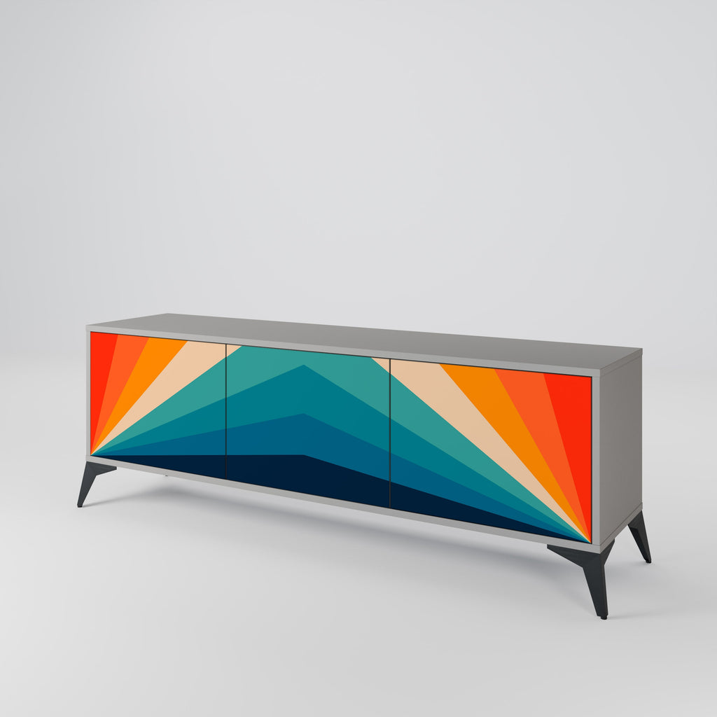 PRISM CONCUSSION Móvel de TV com 3 Portas em Acabamento Cinzento