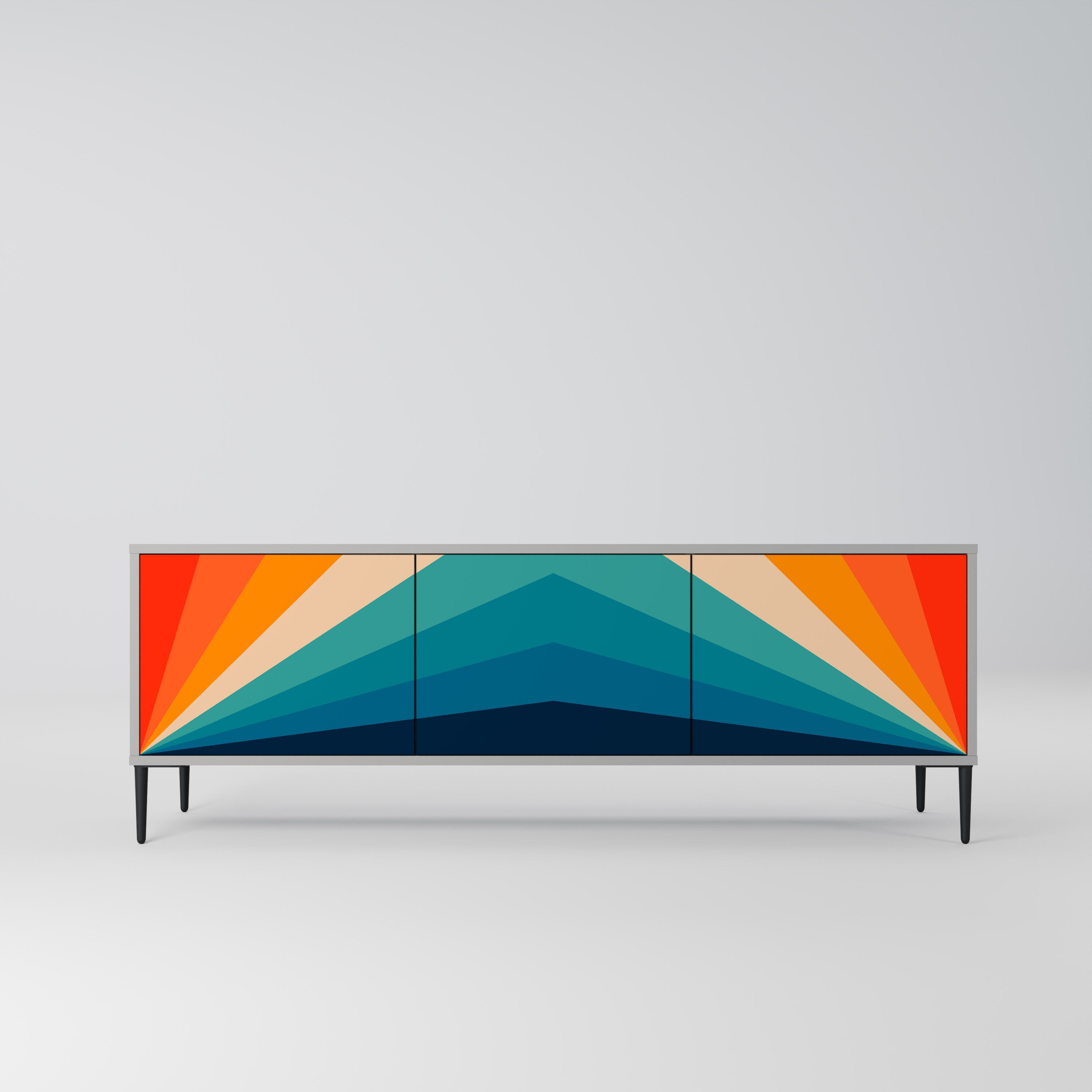 PRISM CONCUSSION Móvel de TV com 3 Portas em Acabamento Cinzento