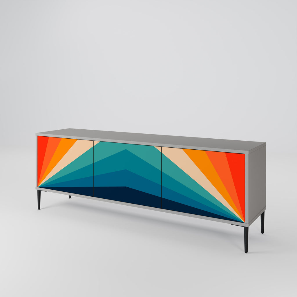 PRISM CONCUSSION Móvel de TV com 3 Portas em Acabamento Cinzento