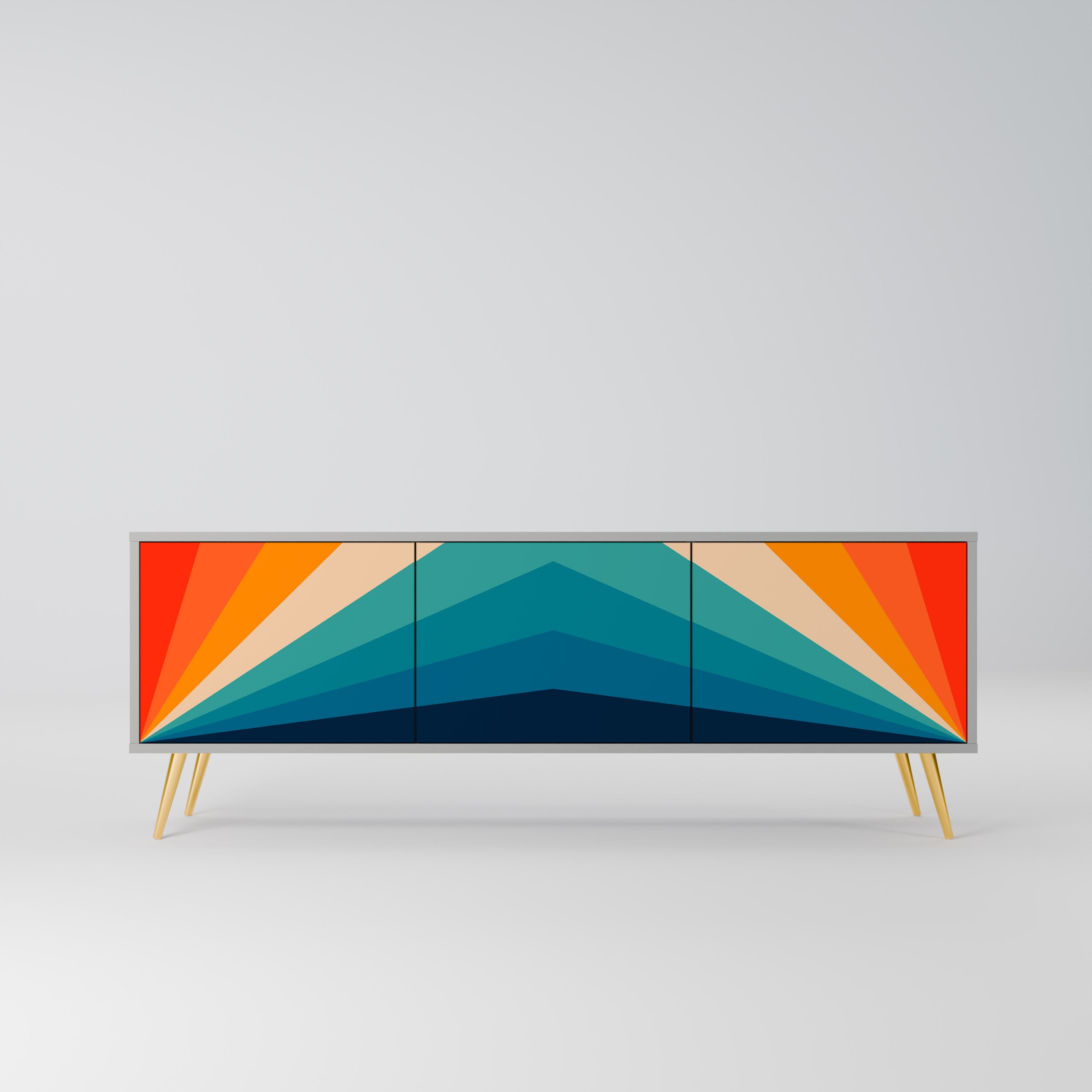 PRISM CONCUSSION Móvel de TV com 3 Portas em Acabamento Cinzento