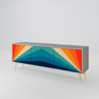 PRISM CONCUSSION Móvel de TV com 3 Portas em Acabamento Cinzento