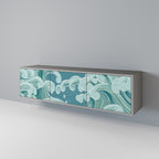 ASIAN SWAY Móvel de TV com 3 Portas em Acabamento Cinzento