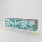 ASIAN SWAY Móvel de TV com 3 Portas em Acabamento Cinzento