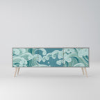 ASIAN SWAY Móvel de TV com 3 Portas em Acabamento Cinzento