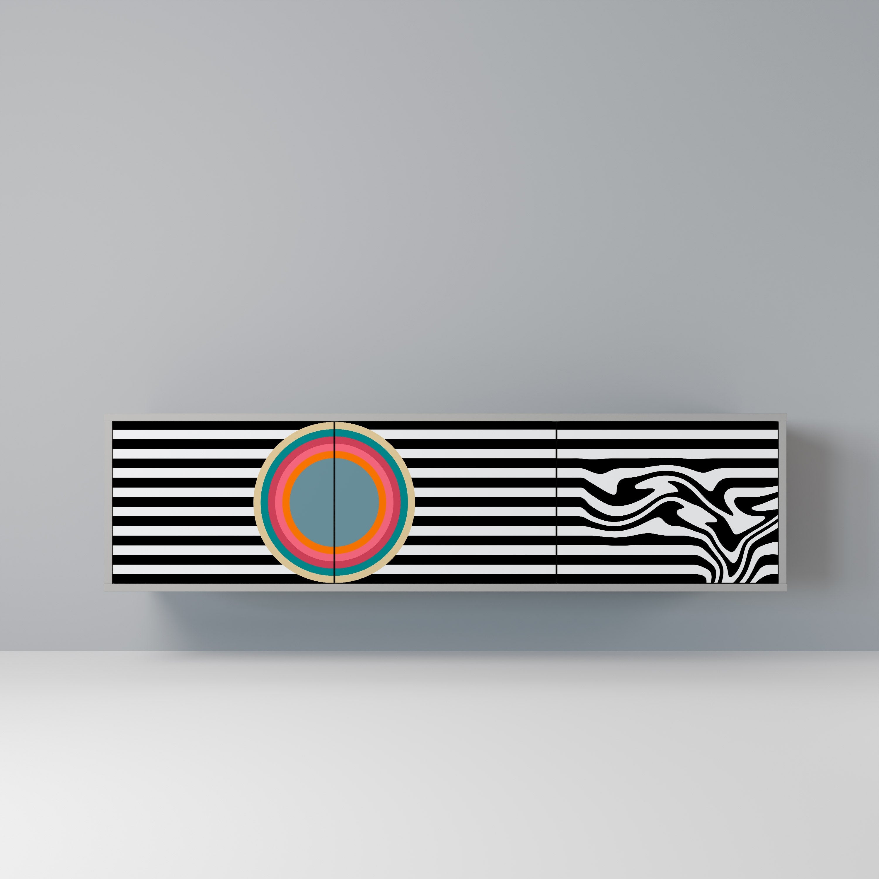 SPECTRA SHOWCASE Móvel de TV com 3 Portas em Acabamento Cinzento