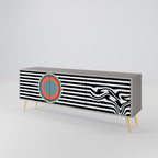 SPECTRA SHOWCASE Móvel de TV com 3 Portas em Acabamento Cinzento