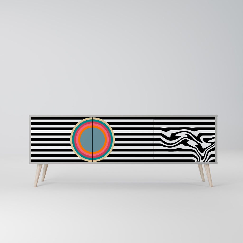 SPECTRA SHOWCASE Móvel de TV com 3 Portas em Acabamento Cinzento