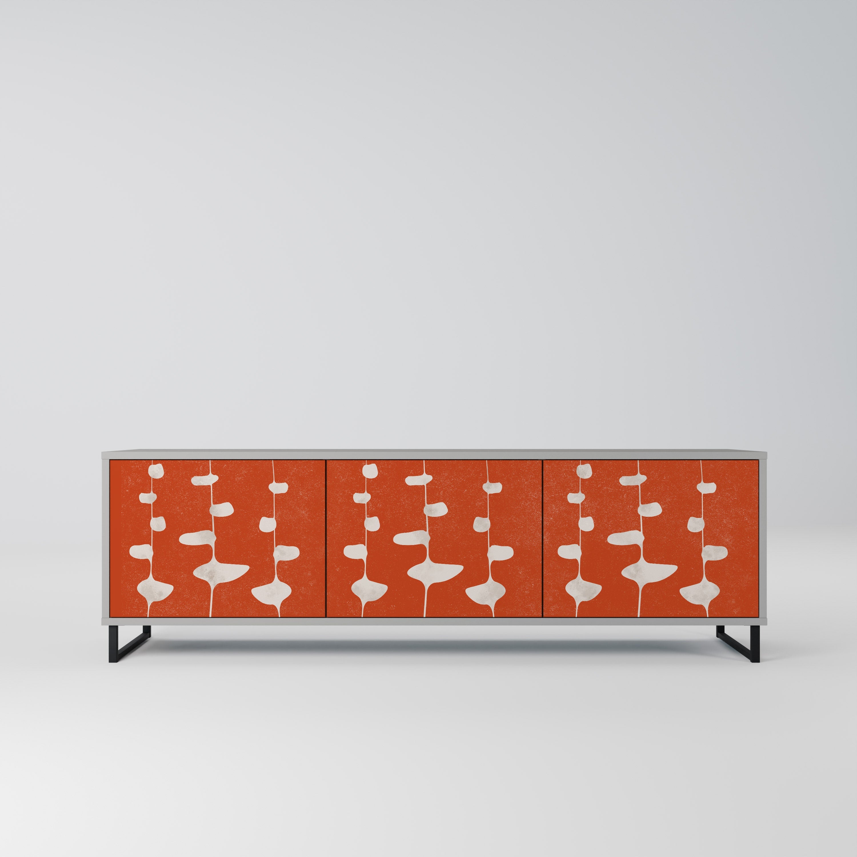 COURAGE MOLD Móvel de TV com 3 Portas em Acabamento Cinzento