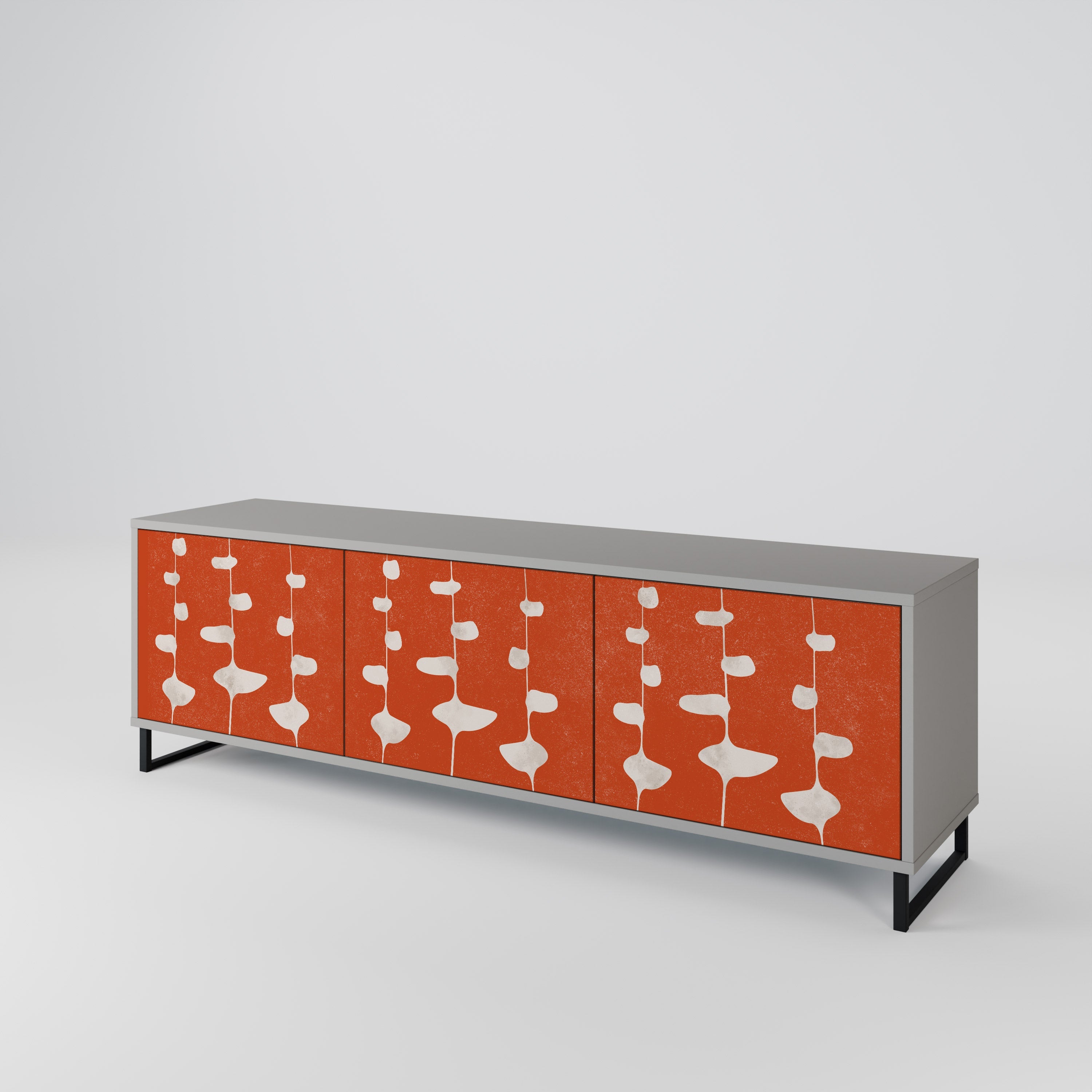 COURAGE MOLD Móvel de TV com 3 Portas em Acabamento Cinzento