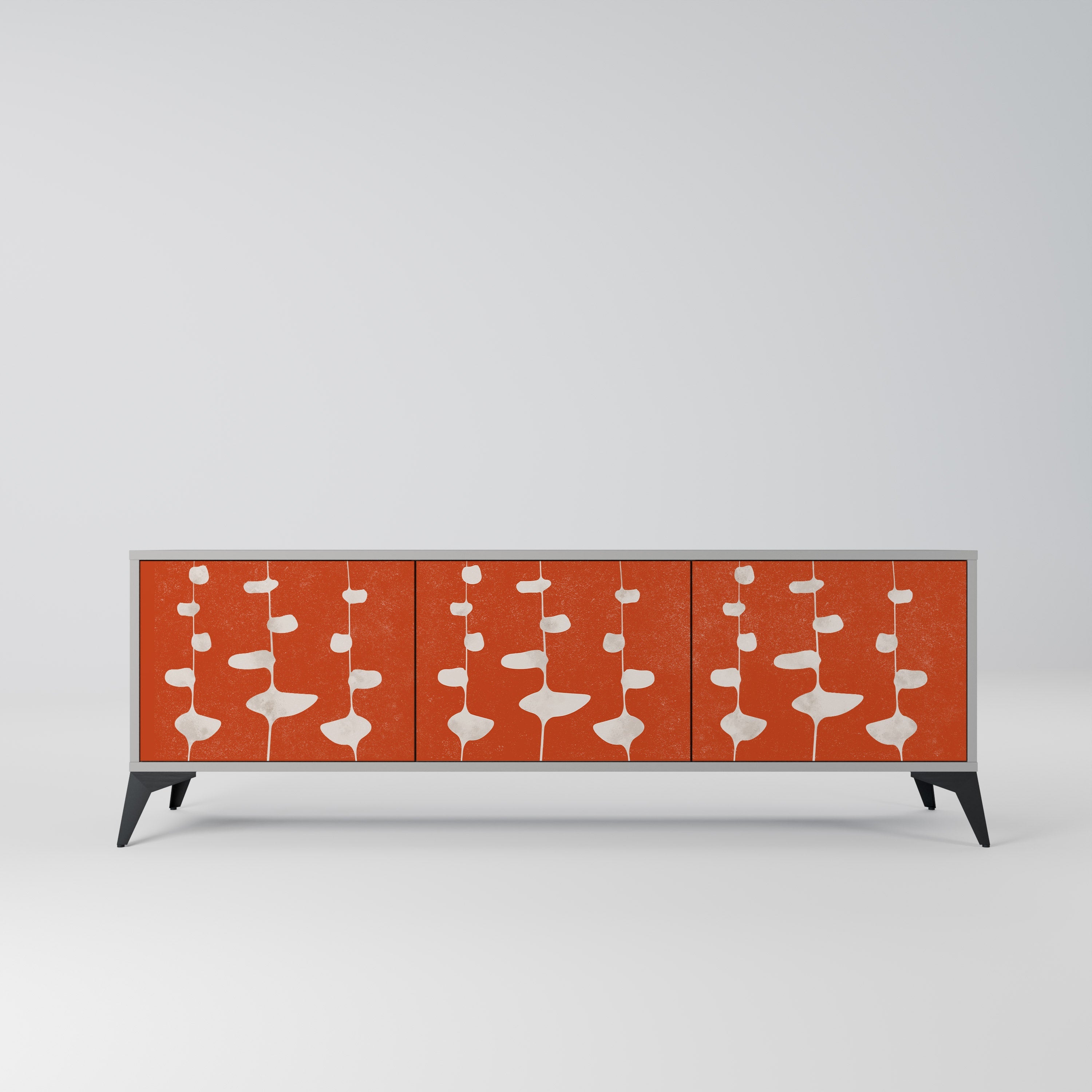 COURAGE MOLD Móvel de TV com 3 Portas em Acabamento Cinzento