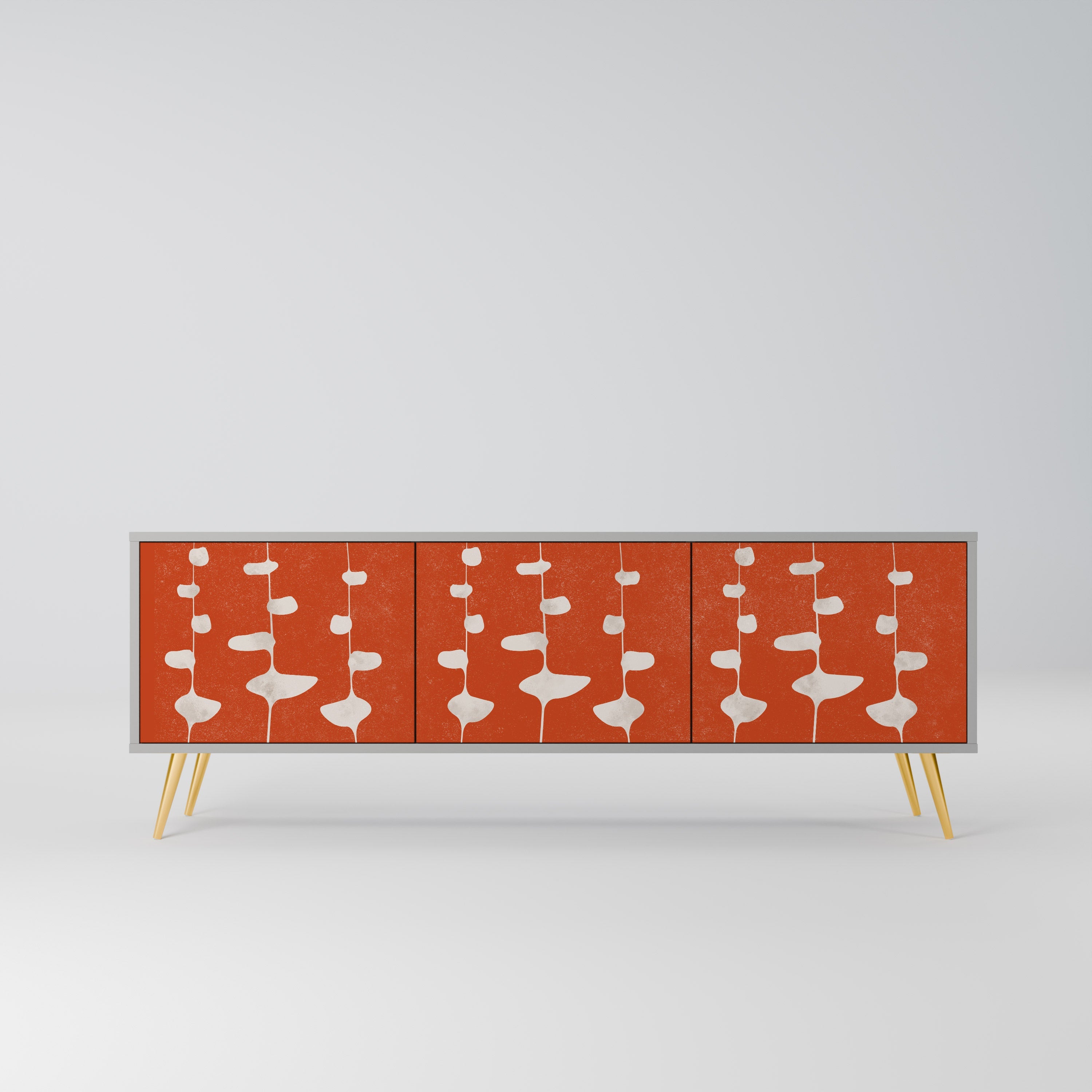 COURAGE MOLD Móvel de TV com 3 Portas em Acabamento Cinzento