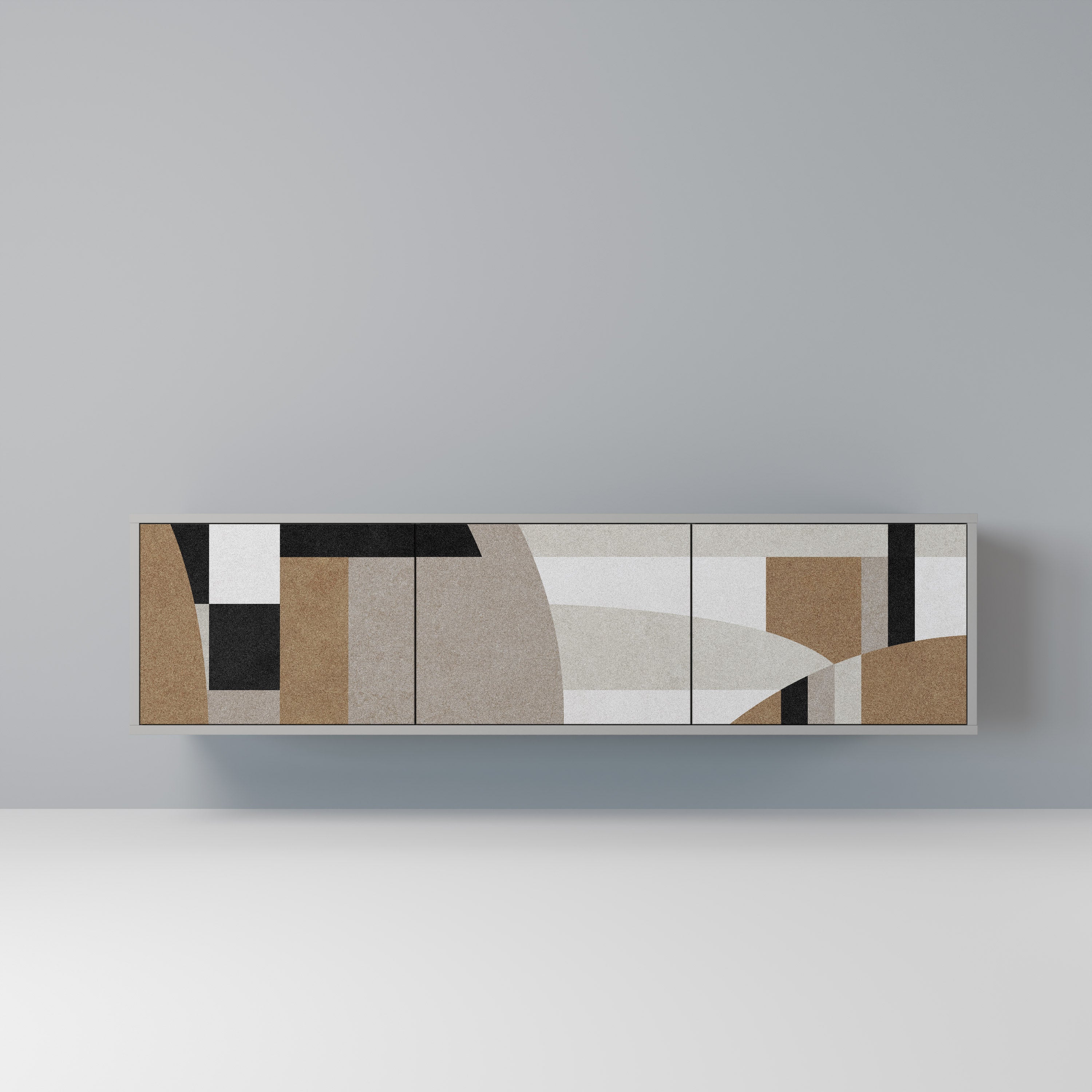 DELICATE MEMENTO Móvel de TV com 3 Portas em Acabamento Cinzento