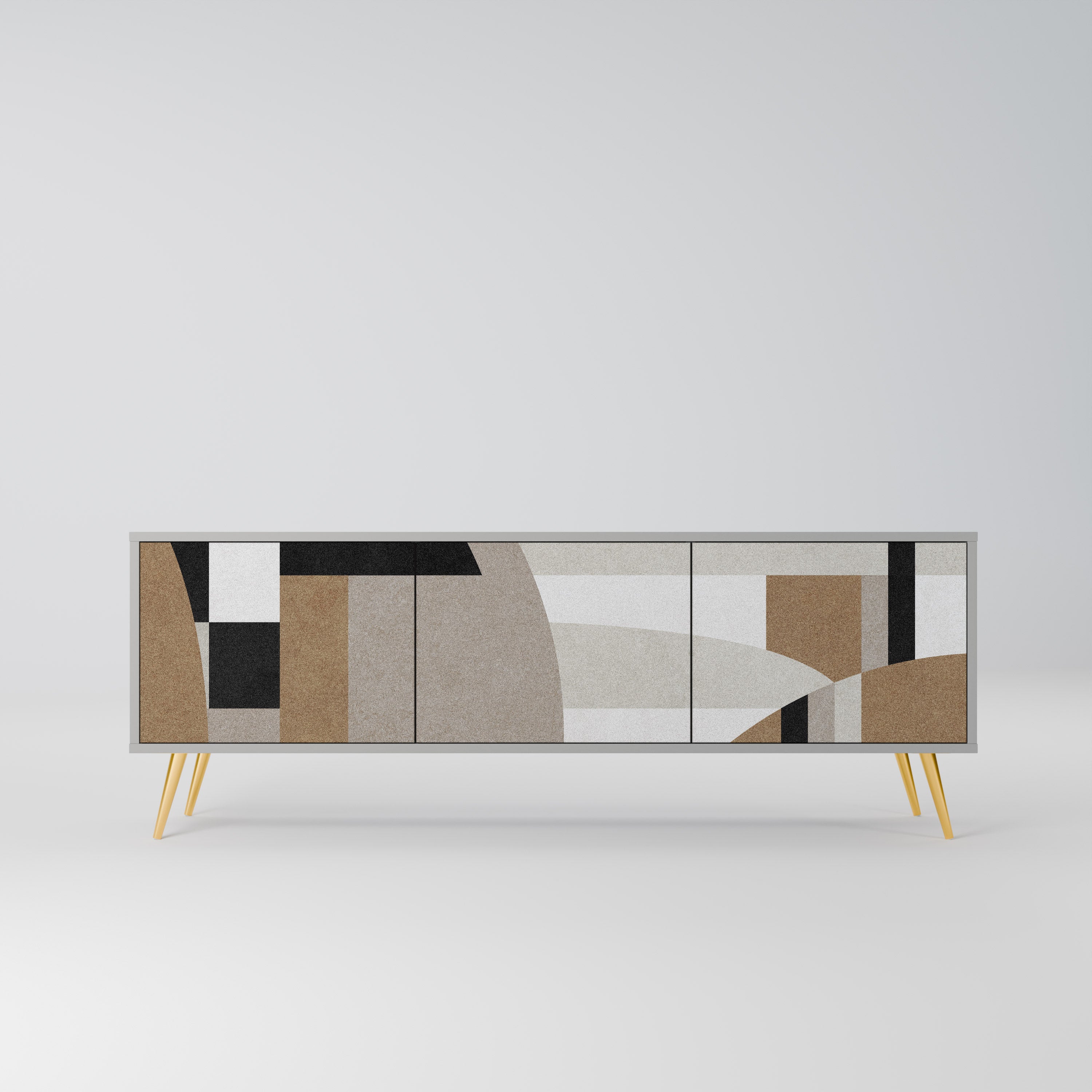 DELICATE MEMENTO Móvel de TV com 3 Portas em Acabamento Cinzento