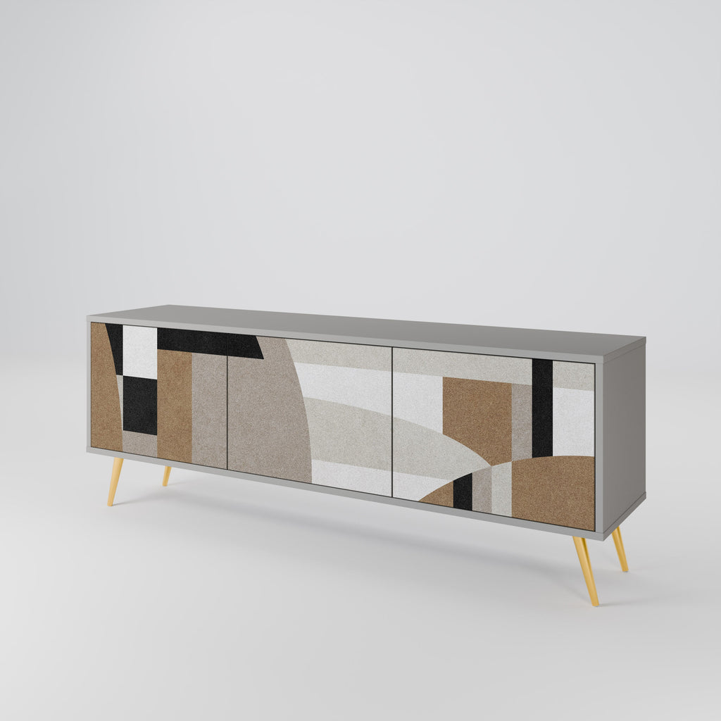 DELICATE MEMENTO 3-Door TV Stand in Grey Finish