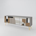 DELICATE MEMENTO 3-Door TV Stand in Grey Finish