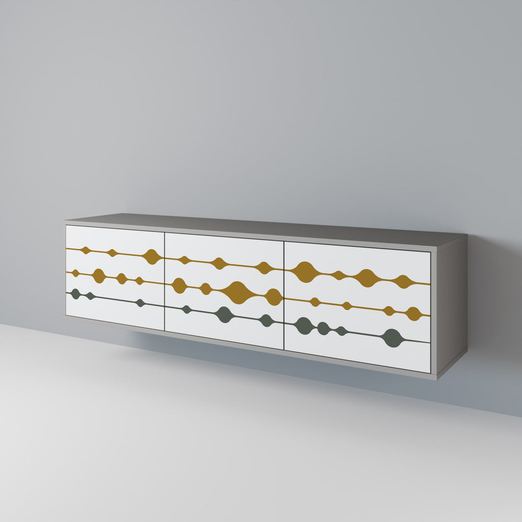 VIVID TONE Móvel de TV com 3 Portas em Acabamento Cinzento