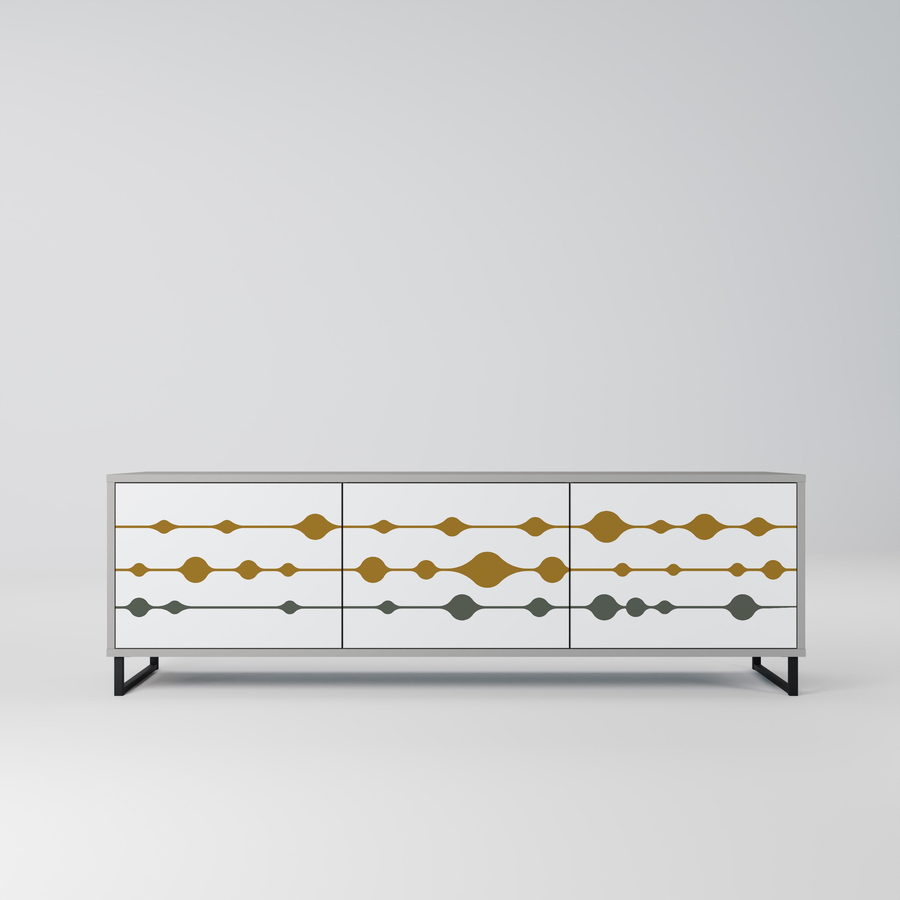 VIVID TONE Móvel de TV com 3 Portas em Acabamento Cinzento