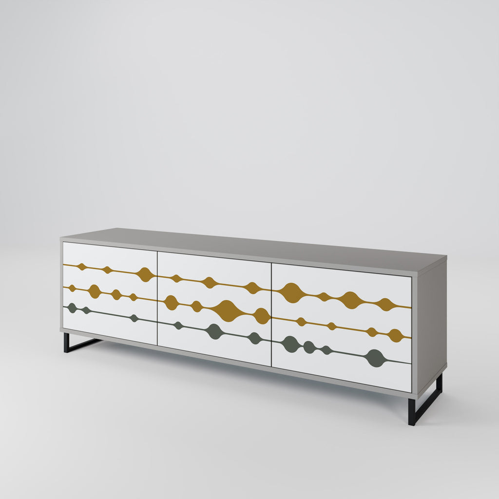 VIVID TONE Móvel de TV com 3 Portas em Acabamento Cinzento