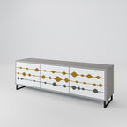 VIVID TONE Móvel de TV com 3 Portas em Acabamento Cinzento