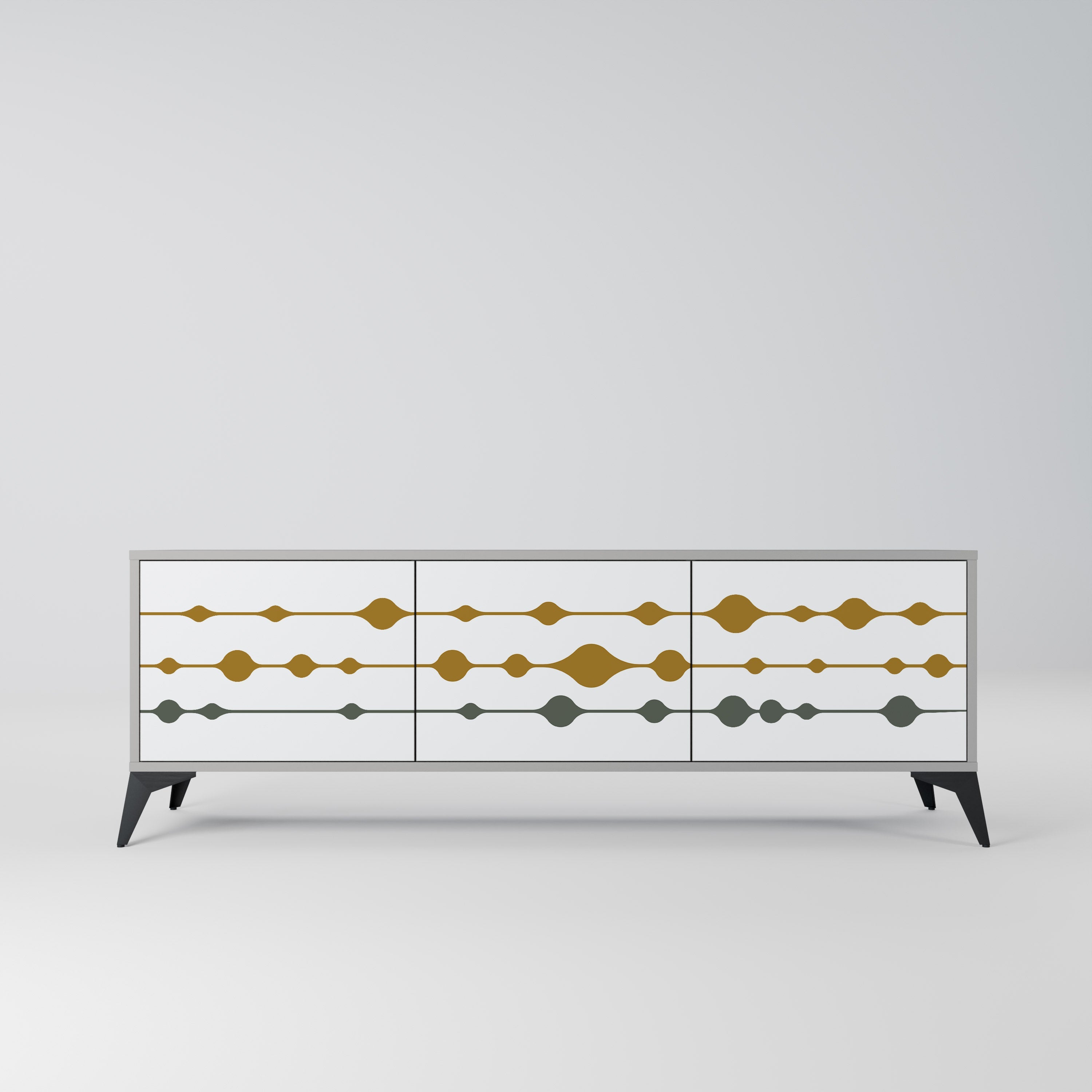 VIVID TONE Móvel de TV com 3 Portas em Acabamento Cinzento