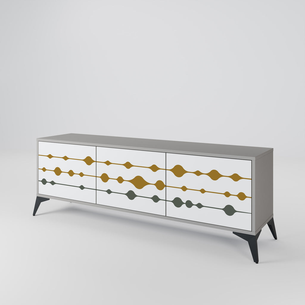 VIVID TONE Móvel de TV com 3 Portas em Acabamento Cinzento