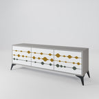 VIVID TONE Móvel de TV com 3 Portas em Acabamento Cinzento