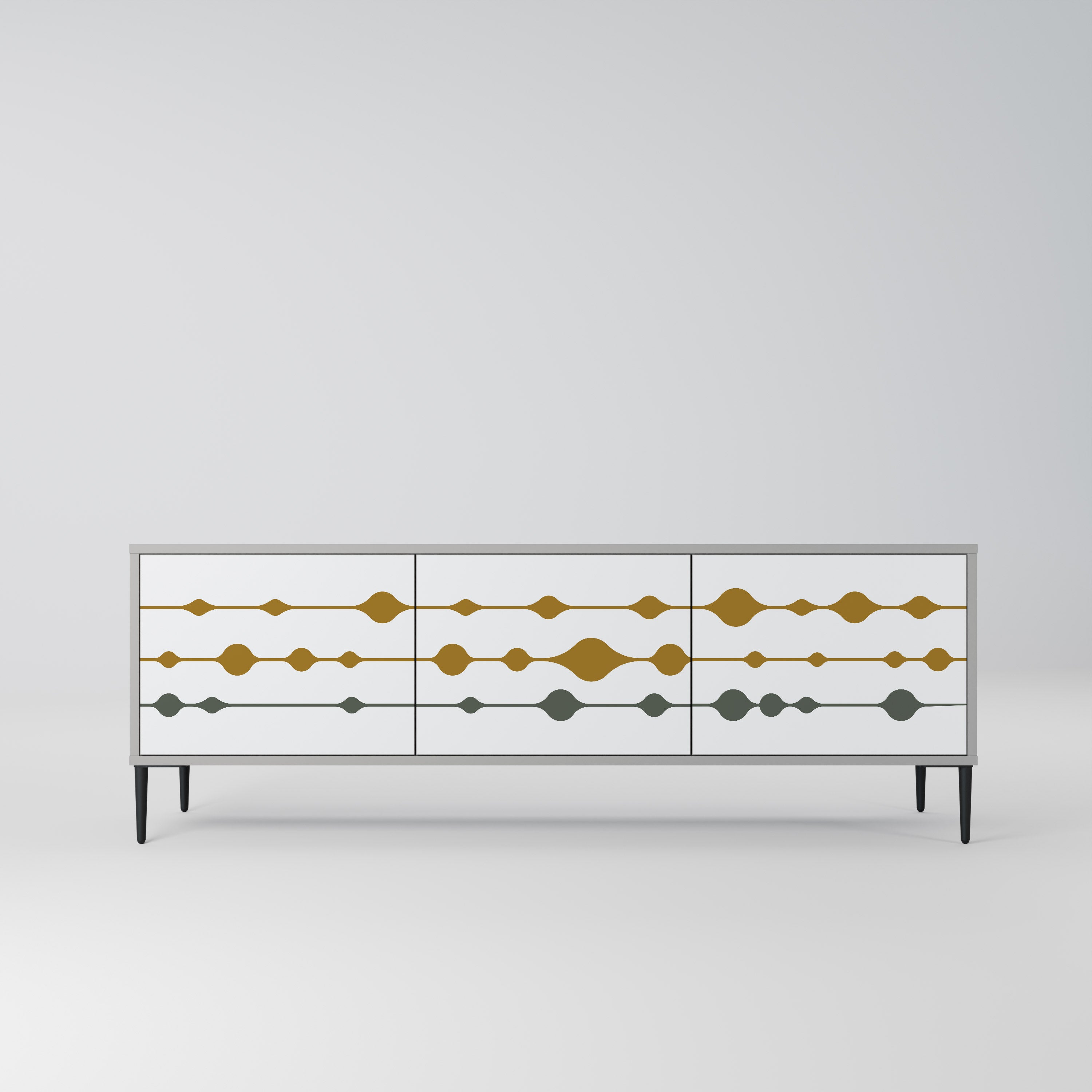 VIVID TONE Móvel de TV com 3 Portas em Acabamento Cinzento