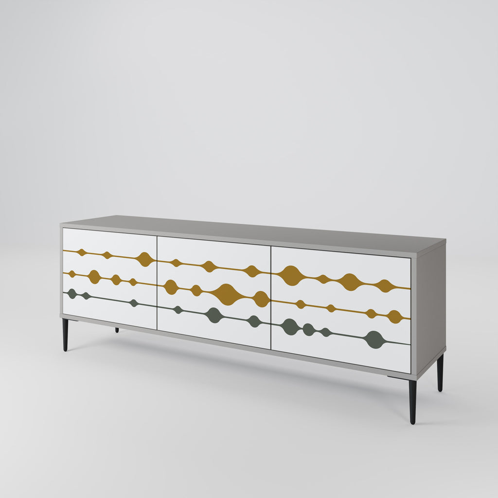 VIVID TONE Móvel de TV com 3 Portas em Acabamento Cinzento