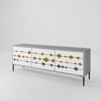 VIVID TONE Móvel de TV com 3 Portas em Acabamento Cinzento