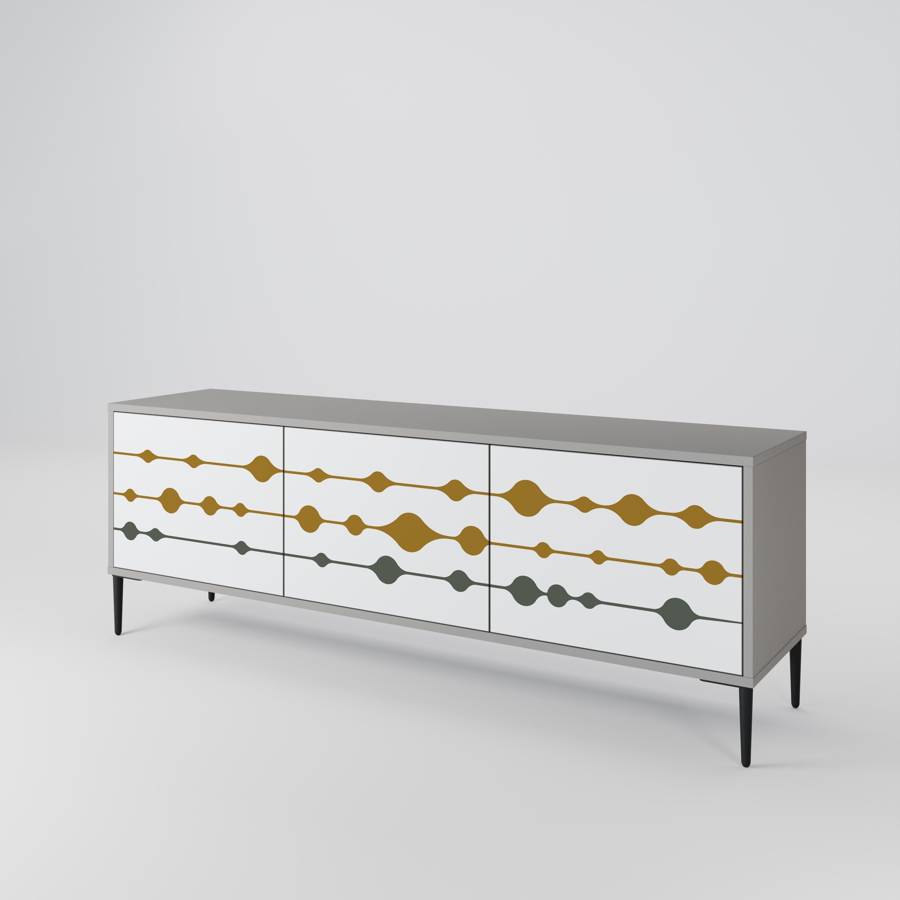 VIVID TONE Móvel de TV com 3 Portas em Acabamento Cinzento