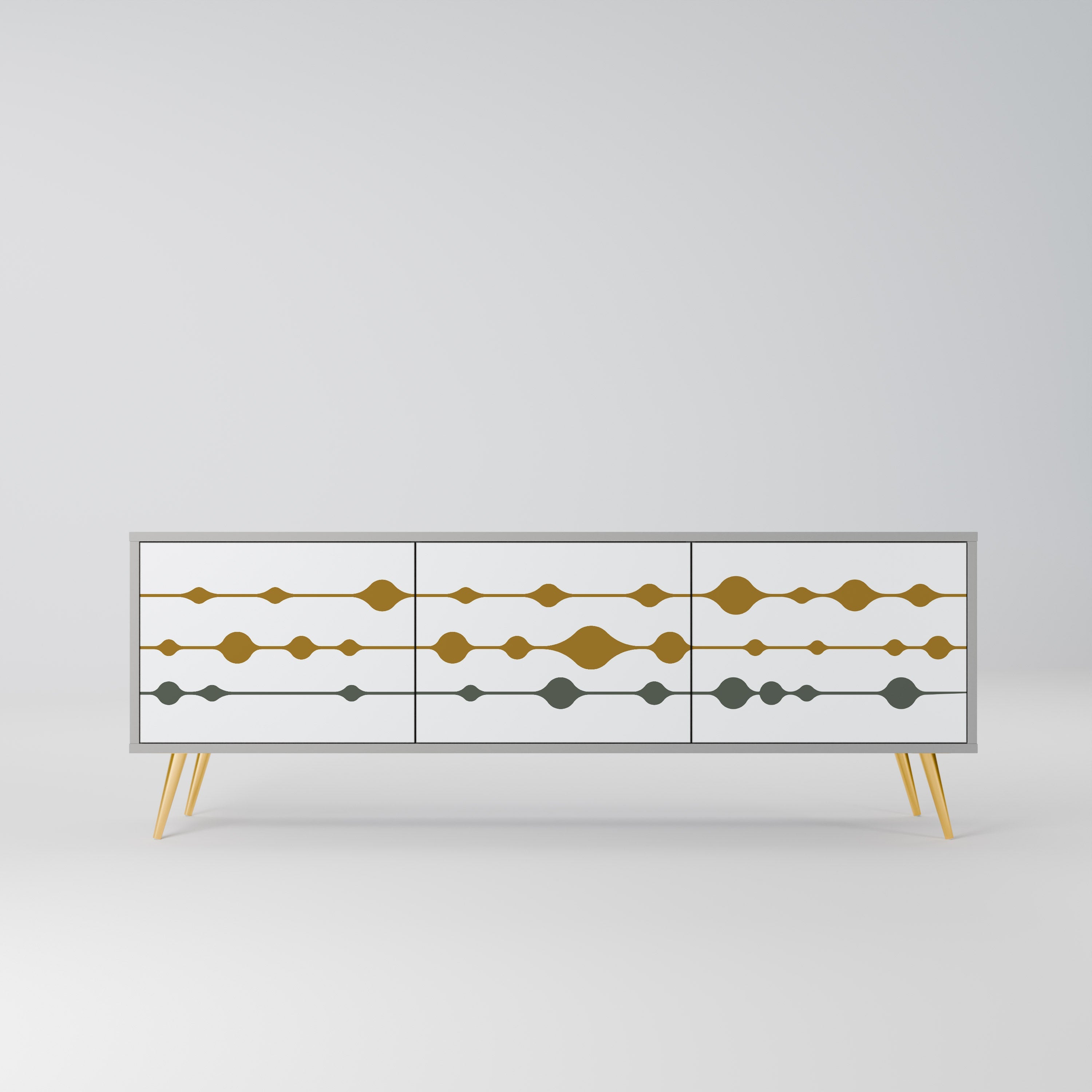 VIVID TONE Móvel de TV com 3 Portas em Acabamento Cinzento