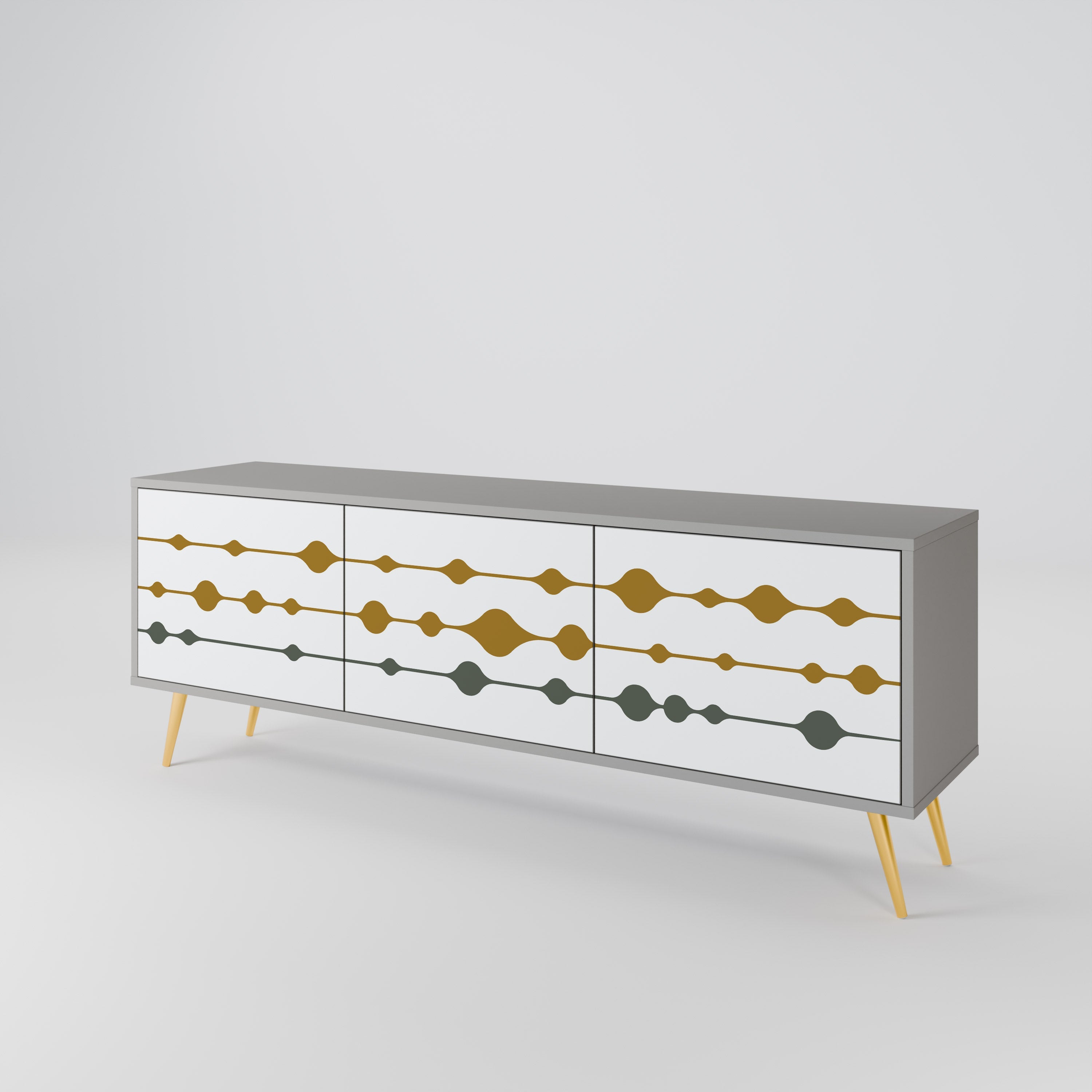 VIVID TONE Móvel de TV com 3 Portas em Acabamento Cinzento