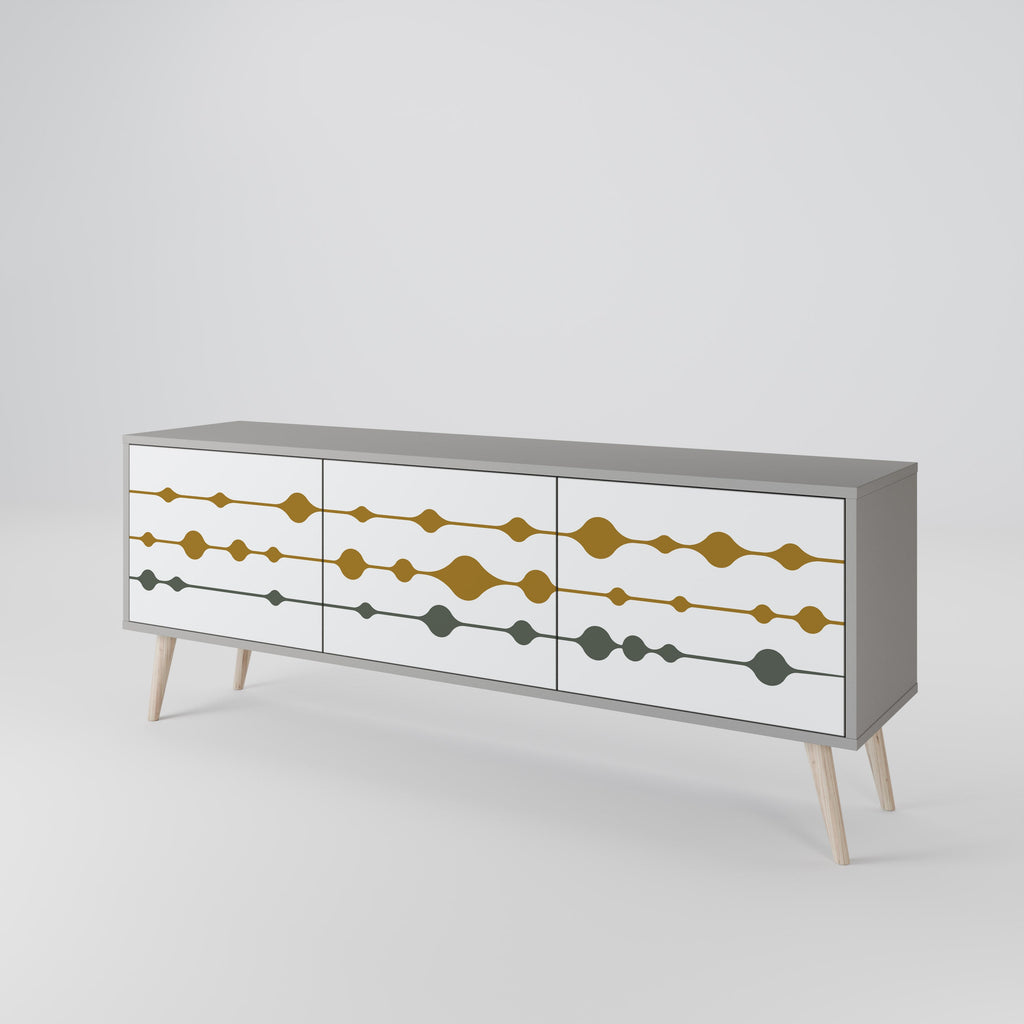 VIVID TONE Móvel de TV com 3 Portas em Acabamento Cinzento