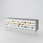 VIVID TONE Móvel de TV com 3 Portas em Acabamento Cinzento