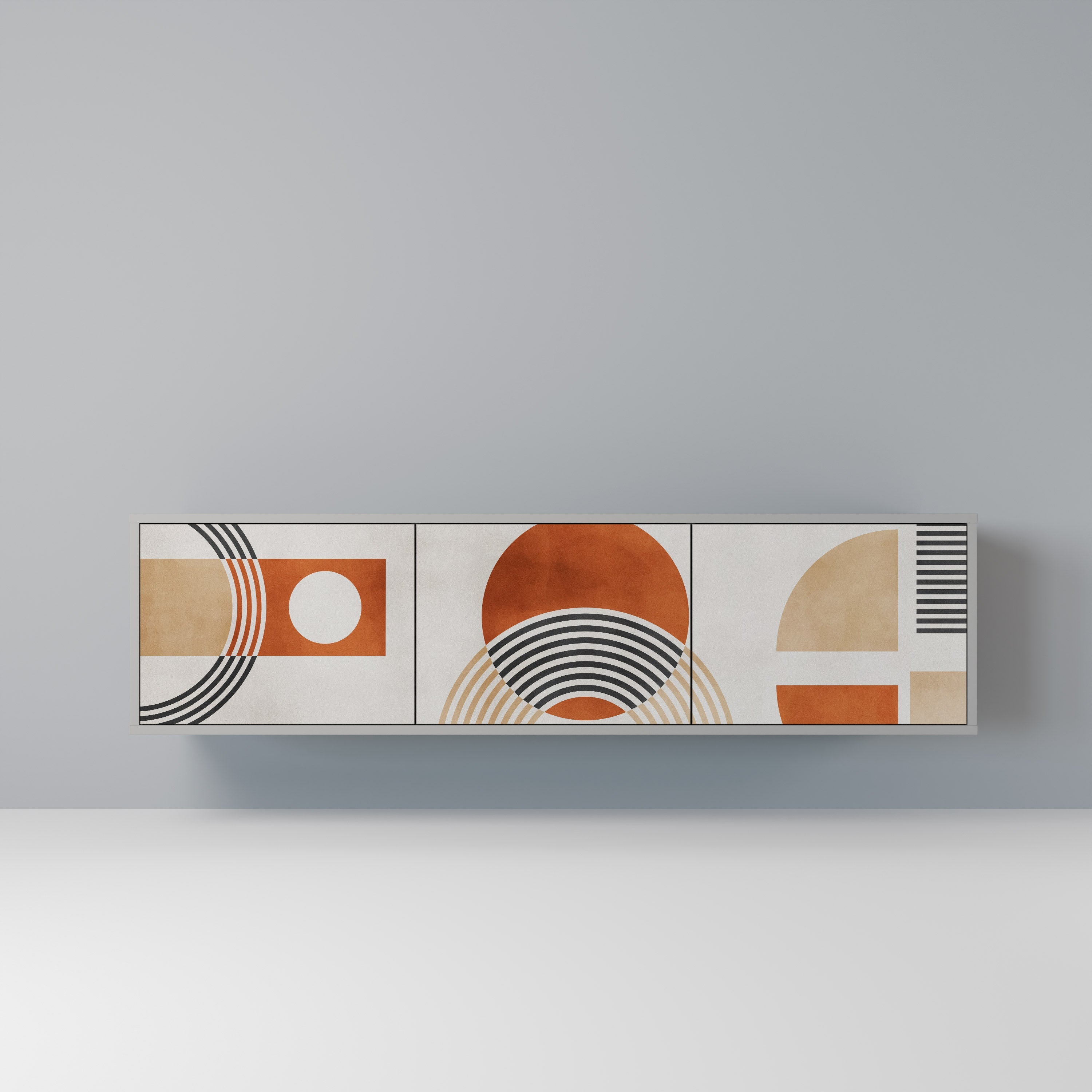 SPACE AROUND Móvel de TV com 3 Portas em Acabamento Cinzento