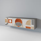 SPACE AROUND Móvel de TV com 3 Portas em Acabamento Cinzento