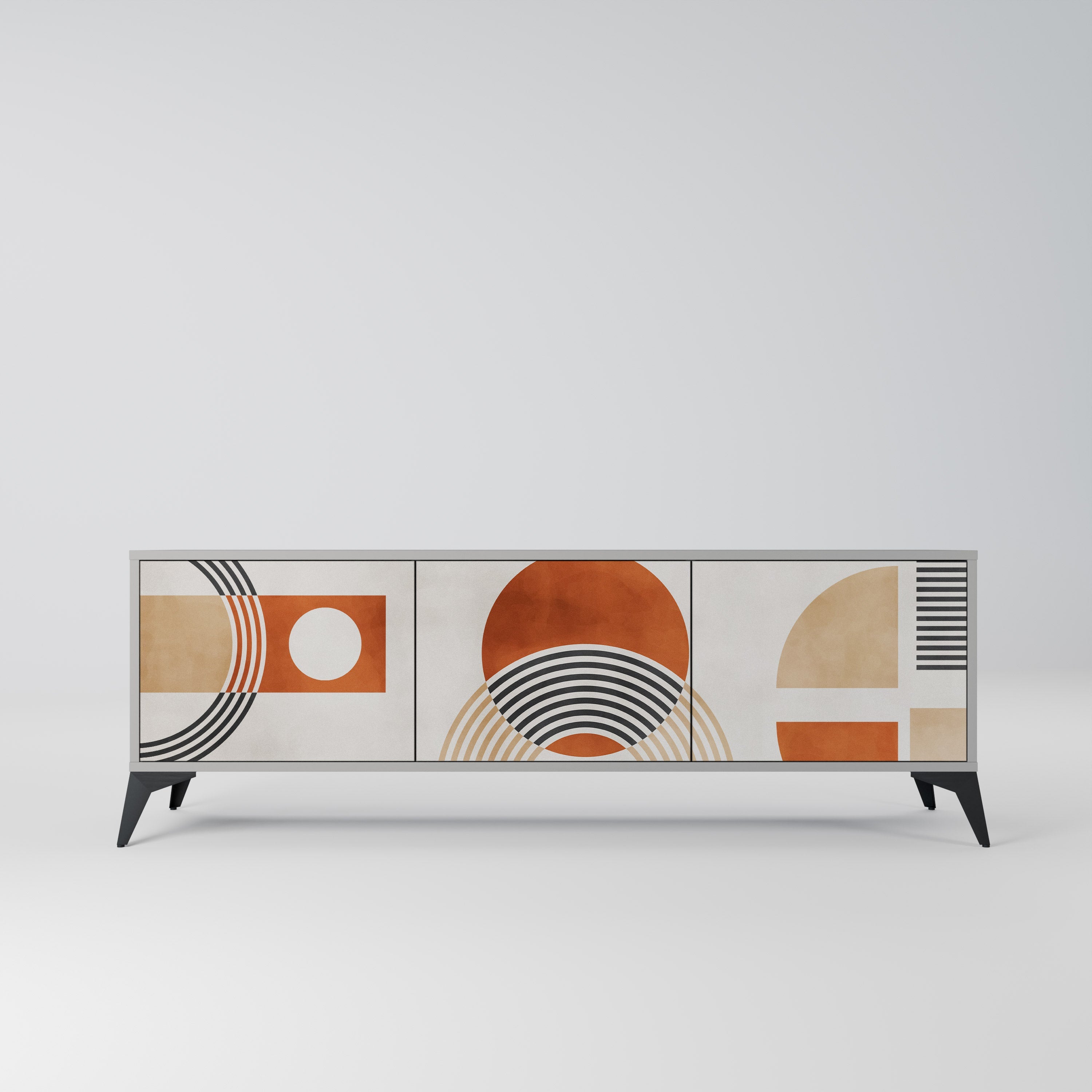 SPACE AROUND Móvel de TV com 3 Portas em Acabamento Cinzento