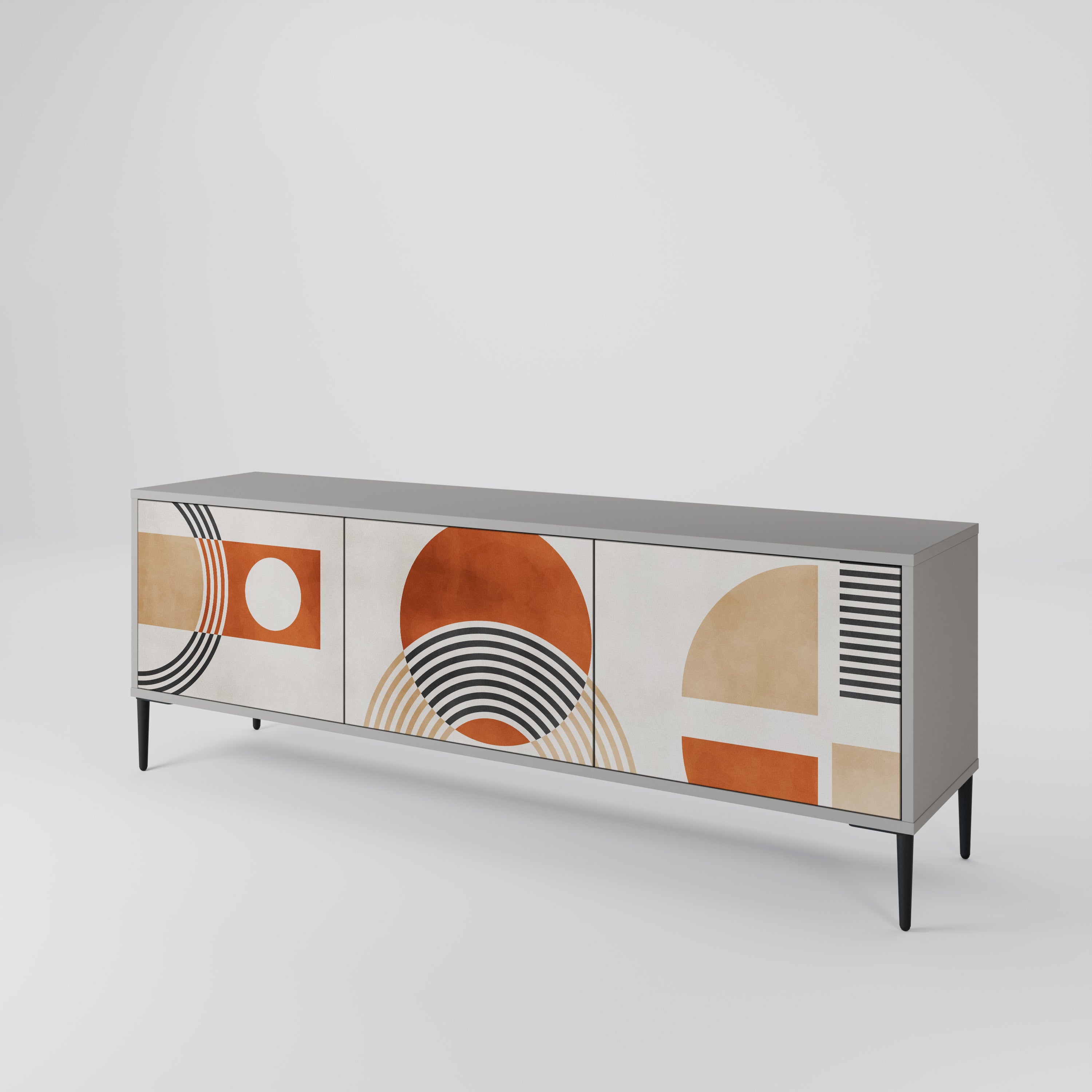 SPACE AROUND Móvel de TV com 3 Portas em Acabamento Cinzento